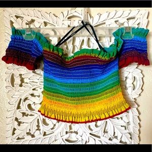 Forever21 Rainbow Crop Top